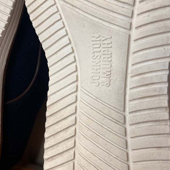 Johnston & Murphy Men's Upton Knit Wingtip Oxford in Navy - Picture 7 of 11